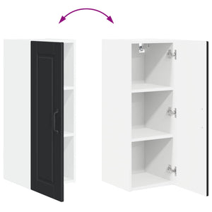 Schwarzer Küchenschrank, 2er-Set