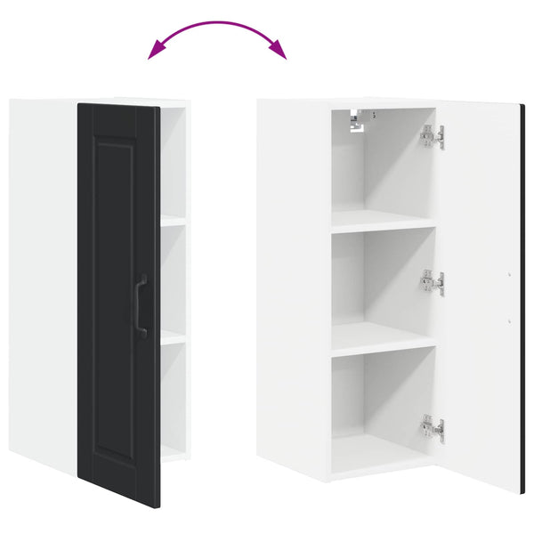 Schwarzer Küchenschrank, 2er-Set