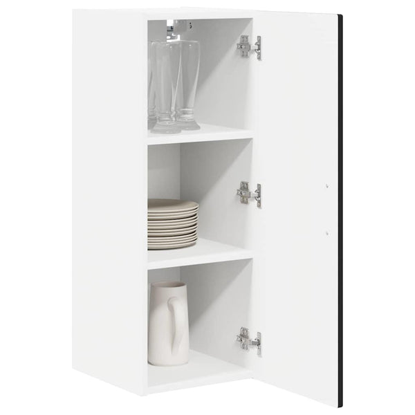 Schwarzer Küchenschrank, 2er-Set
