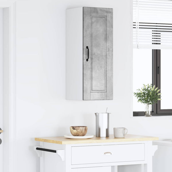 vidaXL Meuble de cuisine avec porte gris béton 30 x 31 x 80 cm en bois d'ingénierie