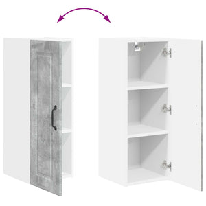 vidaXL Meuble de cuisine avec porte gris béton 30 x 31 x 80 cm en bois d'ingénierie