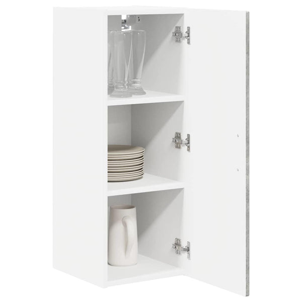 vidaXL Meuble de cuisine avec porte gris béton 30 x 31 x 80 cm en bois d'ingénierie