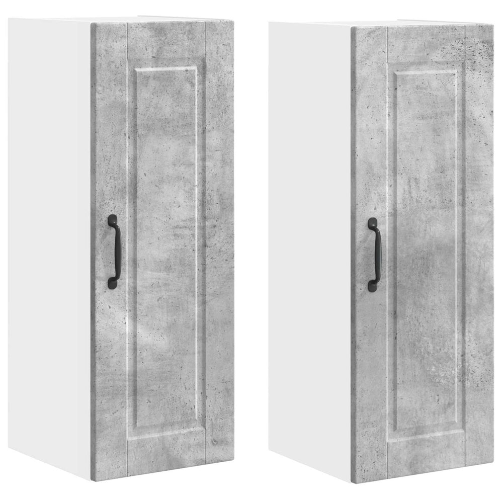 Küchenschrank 2er Set Beton Grau 30x80 cm