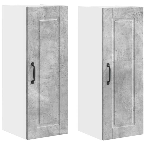 Küchenschrank 2er Set Beton Grau 30x80 cm