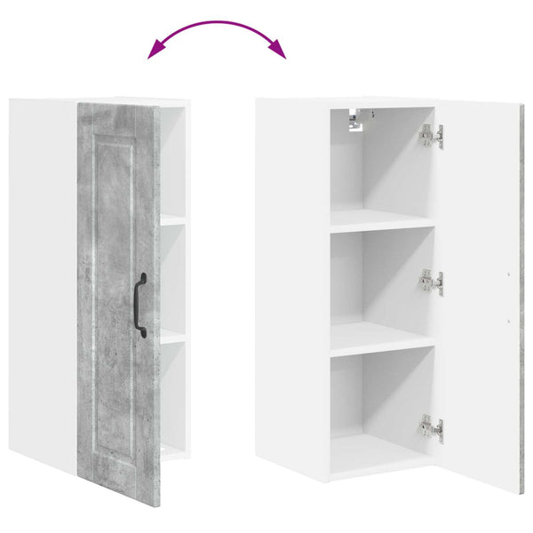 Küchenschrank 2er Set Beton Grau 30x80 cm