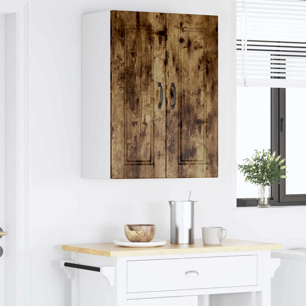 Küchenschrank mit Regal, Geräucherte Eiche, 2er Set