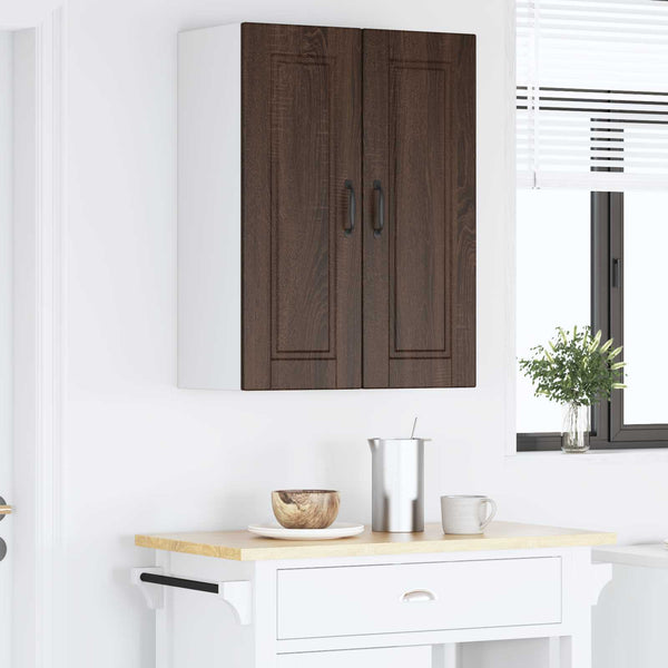 vidaXL Meuble de cuisine avec porte 2 pcs Chêne marron 30 x 31 x 80 cm