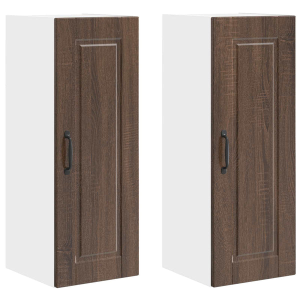 vidaXL Meuble de cuisine avec porte 2 pcs Chêne marron 30 x 31 x 80 cm