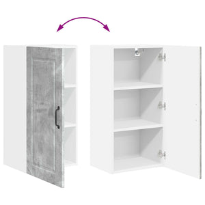 vidaXL Meuble haut de cuisine avec porte gris béton 40 x 31 x 80 cm Bois d'ingénierie