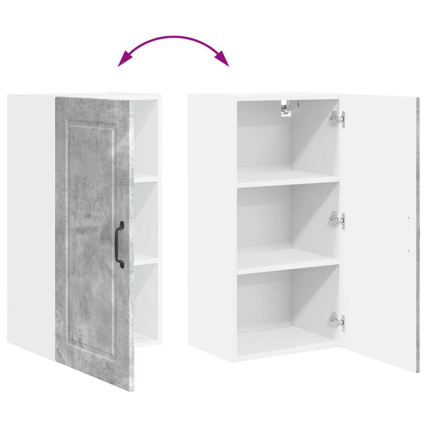 vidaXL Meuble haut de cuisine avec porte gris béton 40 x 31 x 80 cm Bois d'ingénierie