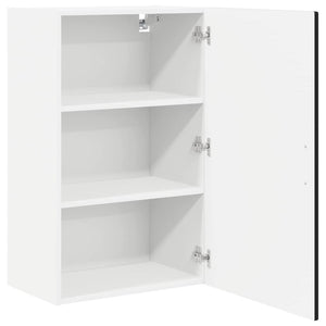 Schwarzer Küchenschrank mit Regal