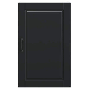Schwarzer Küchenschrank mit Regal