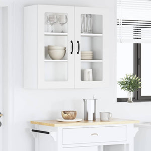 Meuble haut de cuisine avec étagère blanc 80 x 31 x 80 cm en bois d'ingénierie