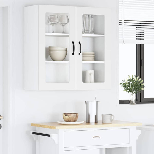 Meuble haut de cuisine avec étagère blanc 80 x 31 x 80 cm en bois d'ingénierie