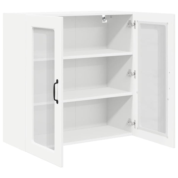 Meuble haut de cuisine avec étagère blanc 80 x 31 x 80 cm en bois d'ingénierie