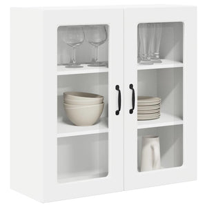 Meuble haut de cuisine avec étagère blanc 80 x 31 x 80 cm en bois d'ingénierie