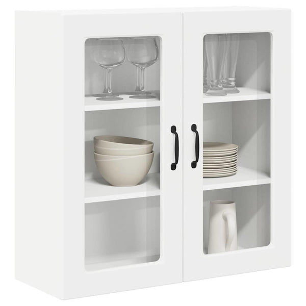 Meuble haut de cuisine avec étagère blanc 80 x 31 x 80 cm en bois d'ingénierie