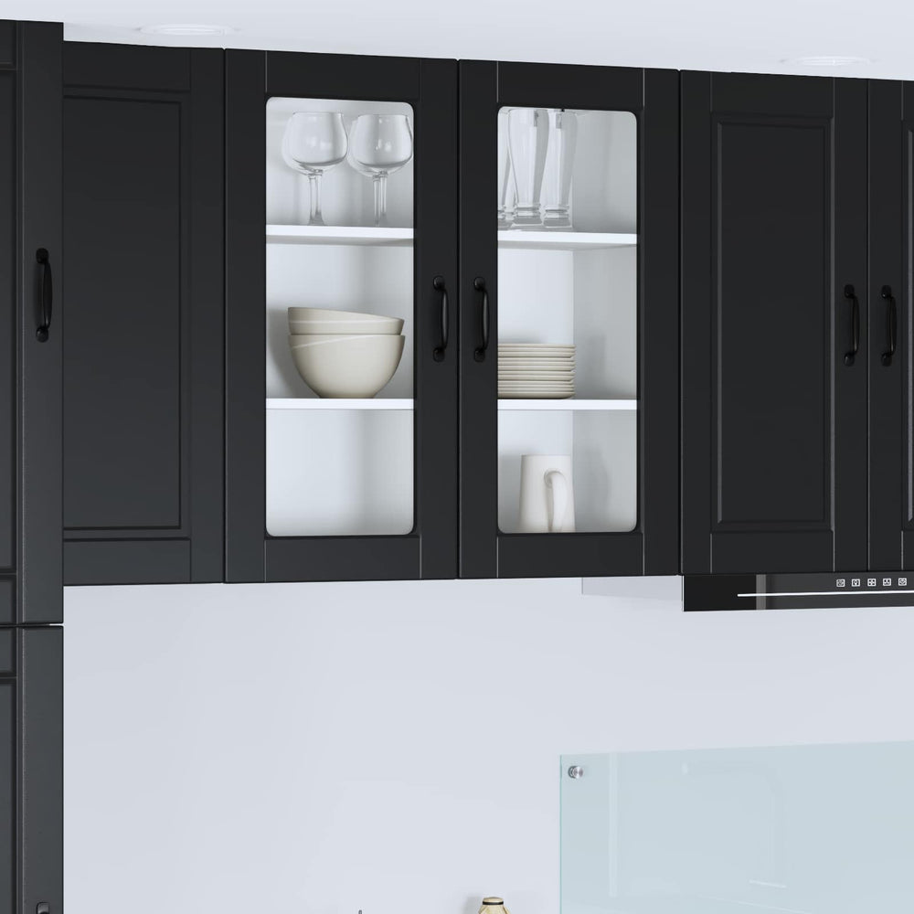Schwarzer Küchenschrank mit Regal 80x80 cm