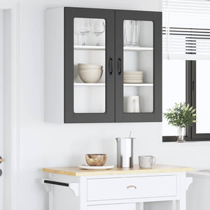Schwarzer Küchenschrank mit Regal 80x80 cm