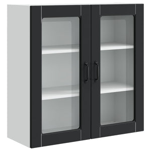 Schwarzer Küchenschrank mit Regal 80x80 cm