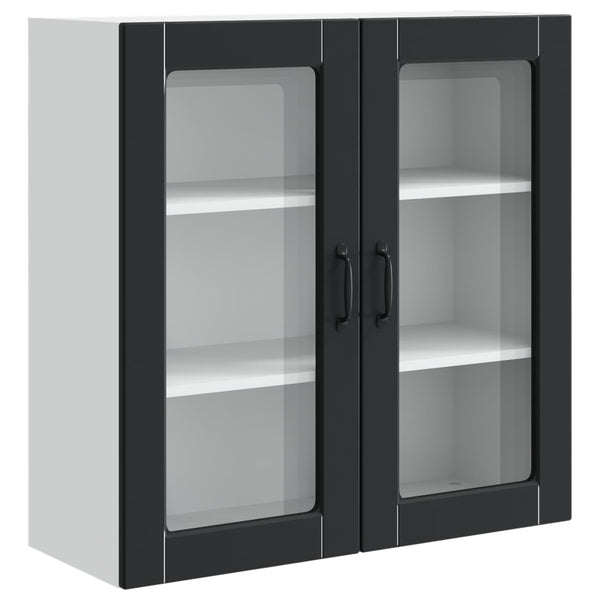 Schwarzer Küchenschrank mit Regal 80x80 cm