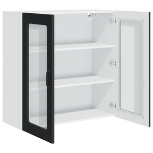 Schwarzer Küchenschrank mit Regal 80x80 cm