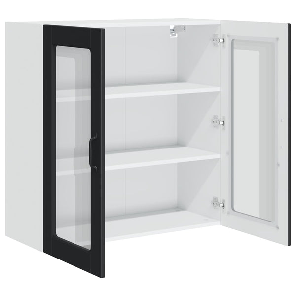Schwarzer Küchenschrank mit Regal 80x80 cm