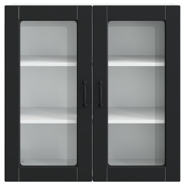 Schwarzer Küchenschrank mit Regal 80x80 cm
