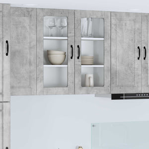 vidaXL Meuble de cuisine avec porte gris béton 80 x 31 x 80 cm bois d'ingénierie