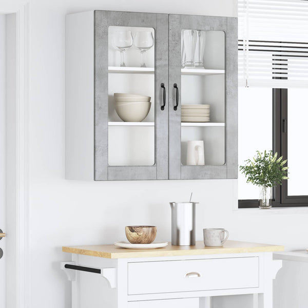 vidaXL Meuble de cuisine avec porte gris béton 80 x 31 x 80 cm bois d'ingénierie