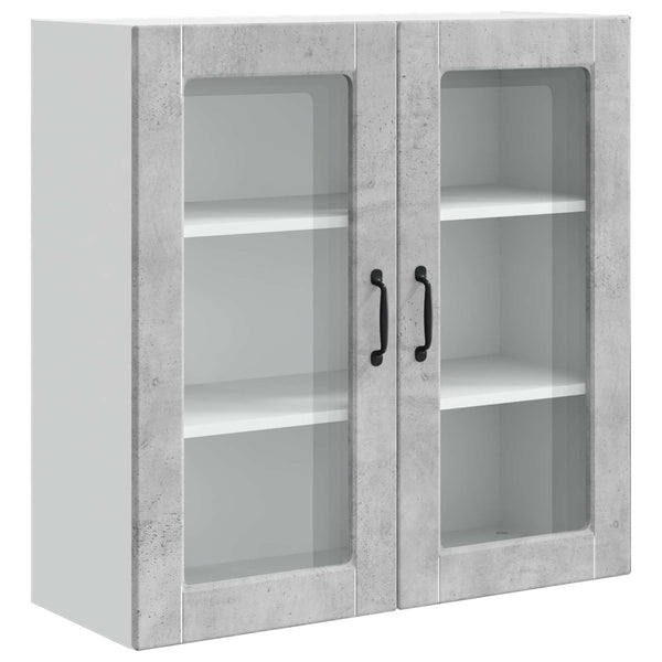 vidaXL Meuble de cuisine avec porte gris béton 80 x 31 x 80 cm bois d'ingénierie
