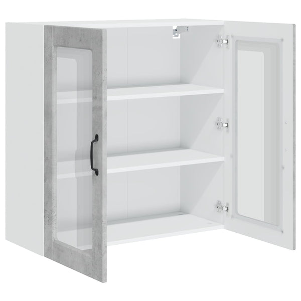 vidaXL Meuble de cuisine avec porte gris béton 80 x 31 x 80 cm bois d'ingénierie