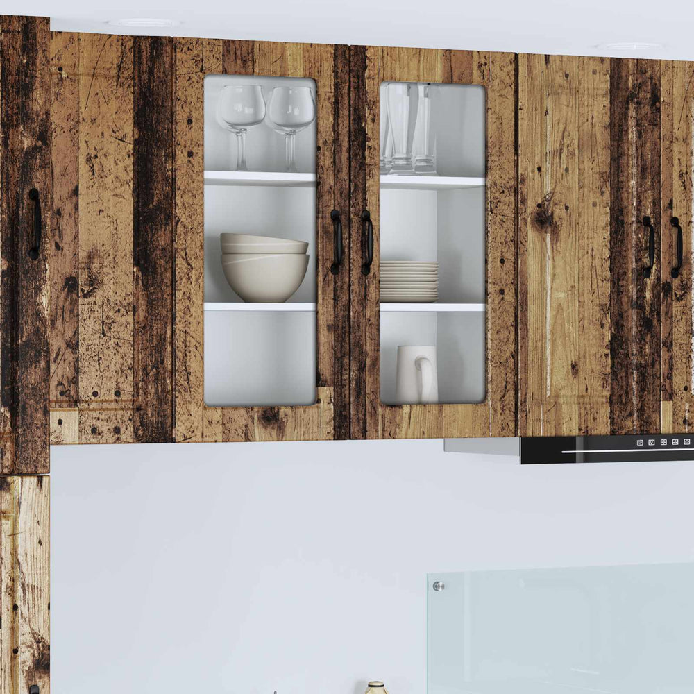 Küchenschrank mit Regal Altholz 80x80 cm
