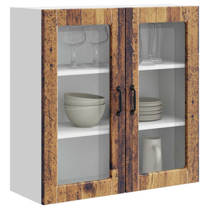 Küchenschrank mit Regal Altholz 80x80 cm
