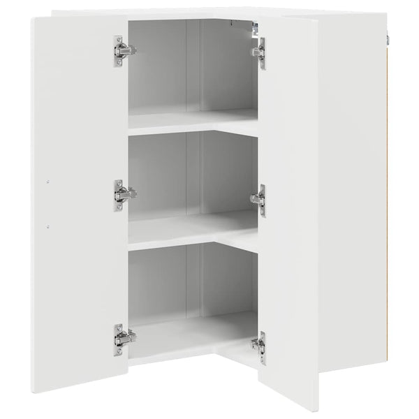 Küchenschrank mit Regal, Weiß, 57x57x80 cm