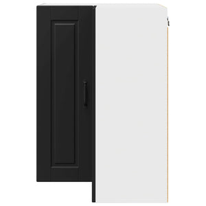 Schwarzer Küchenschrank mit Regal