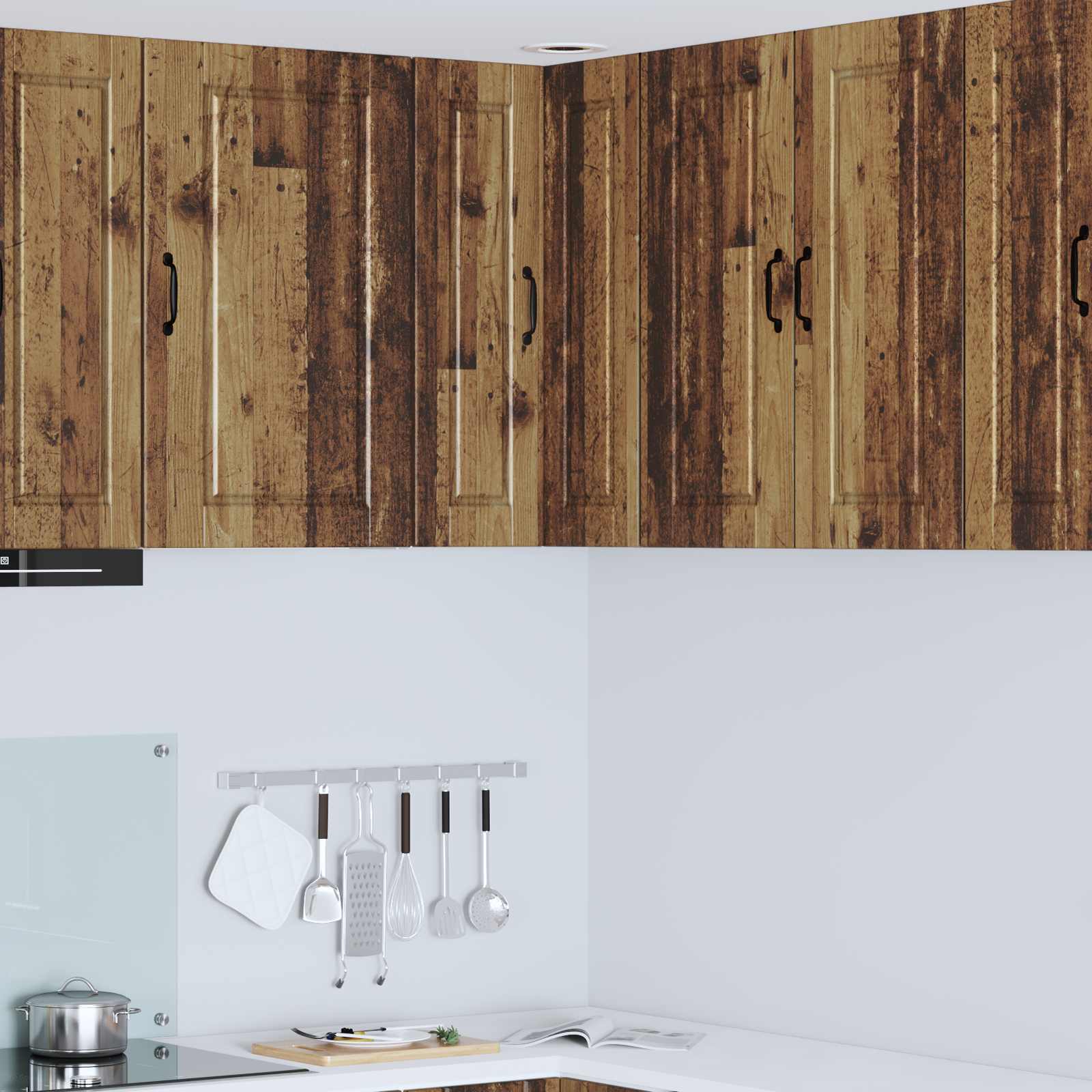 vidaXL Meuble de cuisine avec étagère Bois de récupération 57 x 57 x 80 cm Bois d'ingénierie