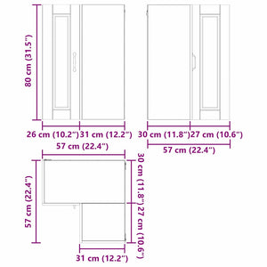 vidaXL Meuble de cuisine avec étagère Bois de récupération 57 x 57 x 80 cm Bois d'ingénierie