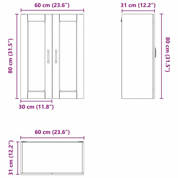 Küchenschrank Weiß mit Regal 60x31x80cm