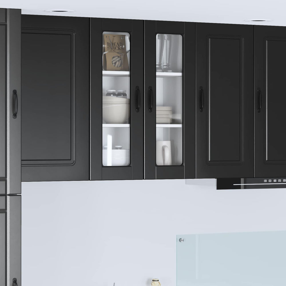 Küchenschrank Schwarz mit Regal 60x31x80cm