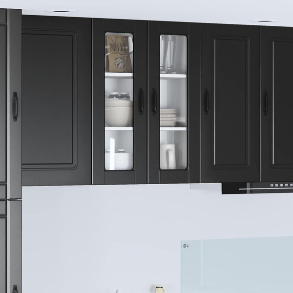 Küchenschrank Schwarz mit Regal 60x31x80cm