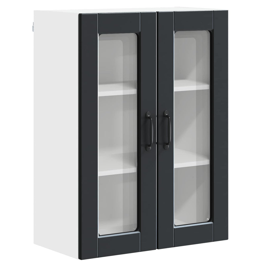 Küchenschrank Schwarz mit Regal 60x31x80cm