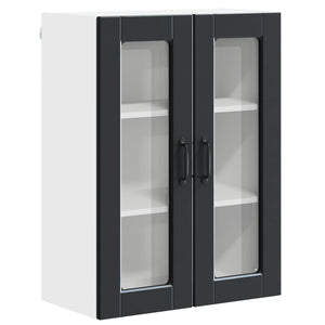 Küchenschrank Schwarz mit Regal 60x31x80cm