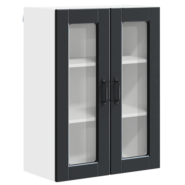 Küchenschrank Schwarz mit Regal 60x31x80cm