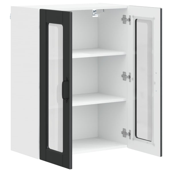 Küchenschrank Schwarz mit Regal 60x31x80cm