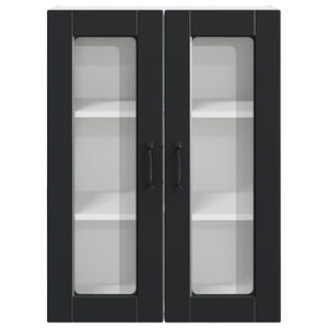 Küchenschrank Schwarz mit Regal 60x31x80cm