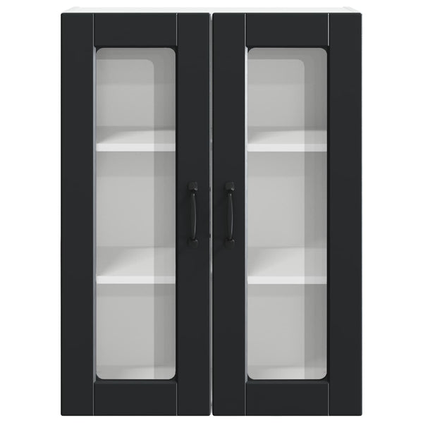 Küchenschrank Schwarz mit Regal 60x31x80cm