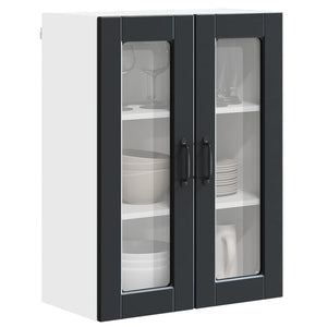 Küchenschrank Schwarz mit Regal 60x31x80cm