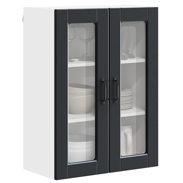 Küchenschrank Schwarz mit Regal 60x31x80cm