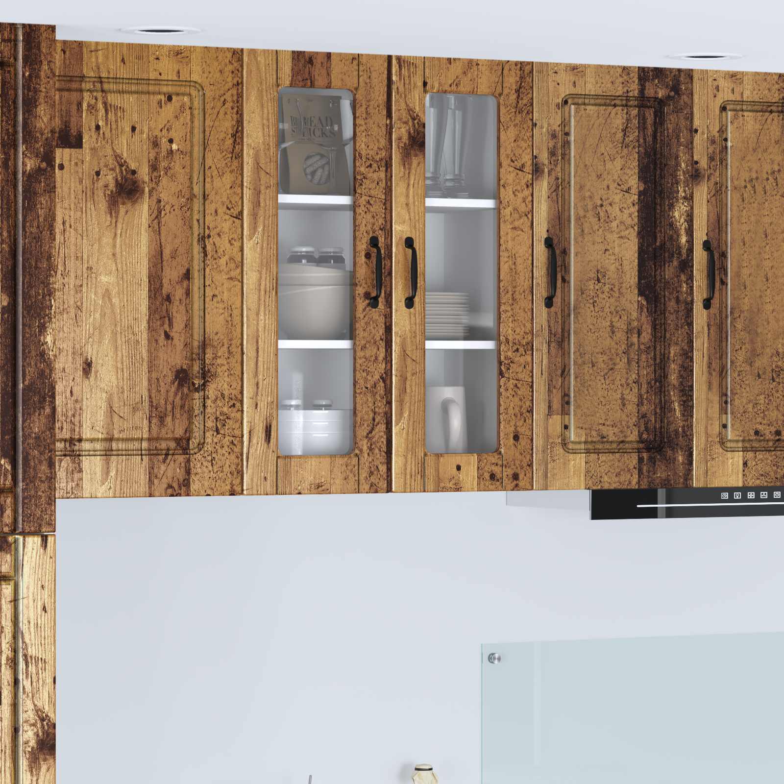 Küchenschrank mit Regal Altholz 60x31x80cm